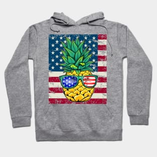 American Patriotic Pineapple Glasses USA Flag For Patriots Hoodie